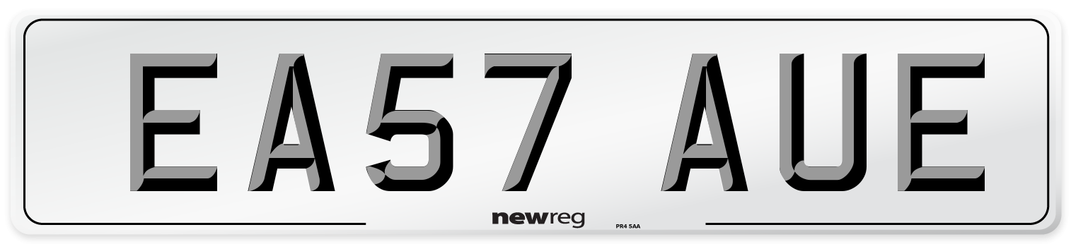 EA57 AUE Number Plate from New Reg